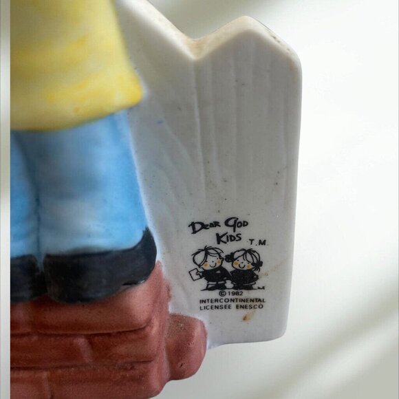 Enesco 1982 Anne Fitzgerald Dear God Kids When We Get Into Trouble Grandpa Boy - Picture 3 of 5